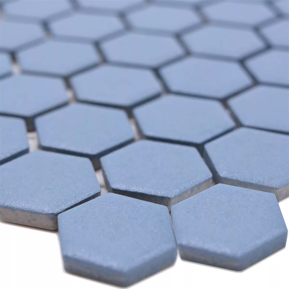 Próbka Mozaika Ceramiczna Bismarck R10B Sześciokąt Niebieski H23