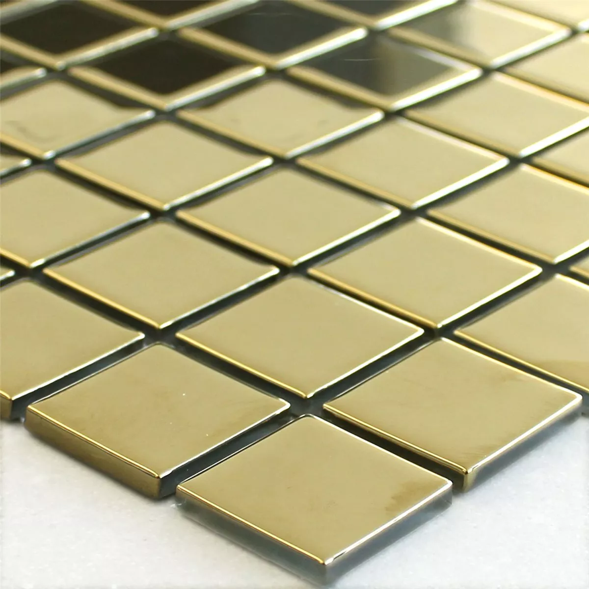 Mozaika Szklana Płytki Złoto Uni 25x25x4mm