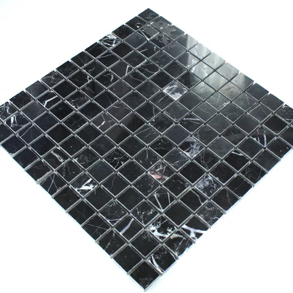 Mozaika Marmur 23x23x8mm Czarny Polerowany