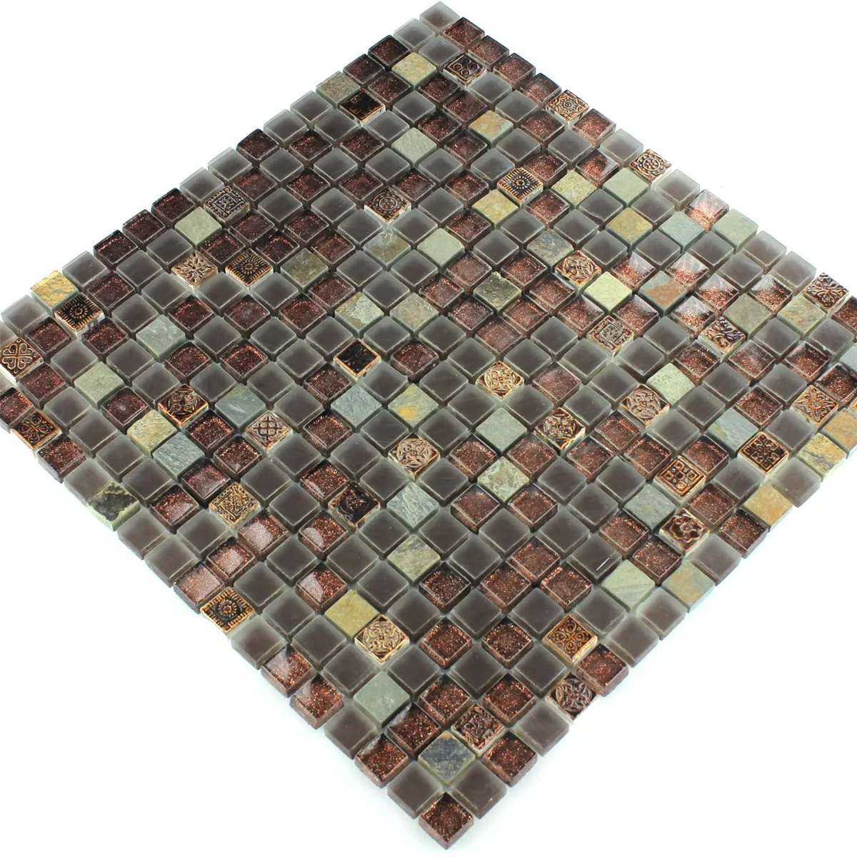 Próbka Szkło Wapień Mozaika Kwarcytowa Płytki Połyskiwać 