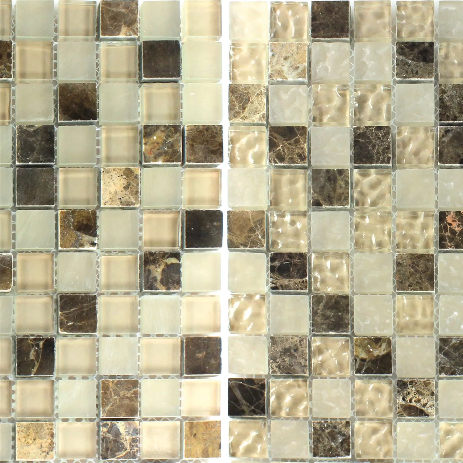 Próbka Mozaika Szkło Marmur Mix Quebeck Brązowy