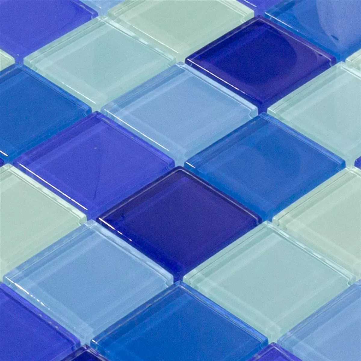 Mozaiki Szklana Płytki Glasgow Niebieski Mix
