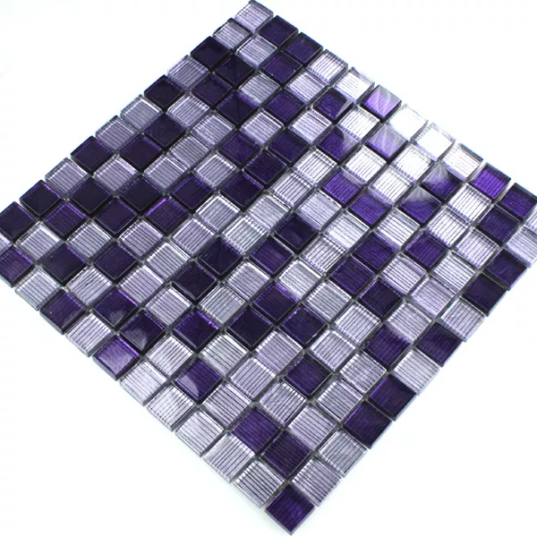 Mozaika Szkło String Purpurowy Mix Paski