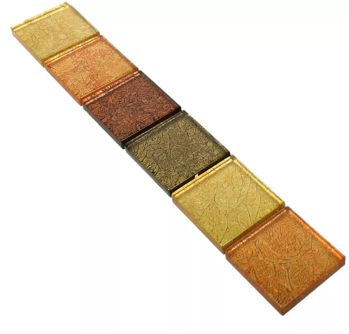 Mozaiki Szklana Płytki Listwa SantaFe Złoto Pomarańczowy Q48