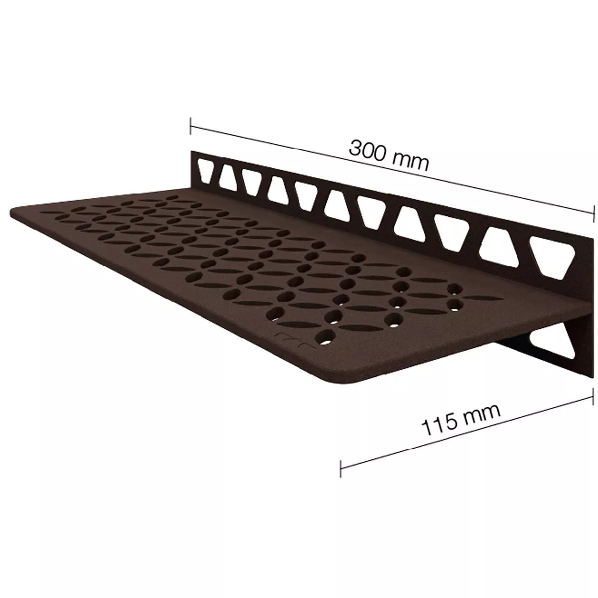 Półka prysznicowa półka ścienna Schlüter prostokąt 30x11,5cm kwiatowy brąz