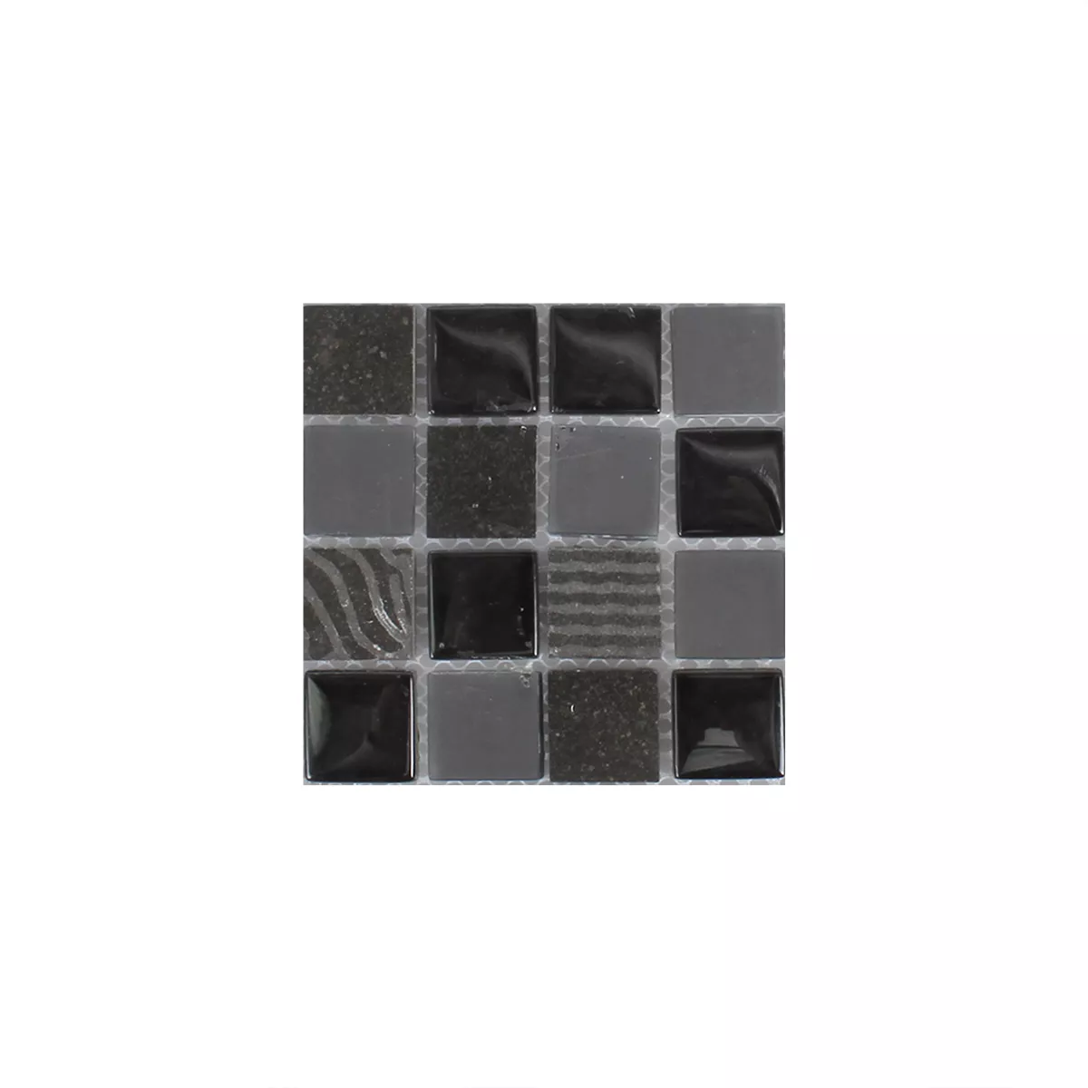 Próbka Mozaika Ankara Szkło Kamień Mix Czarny 
