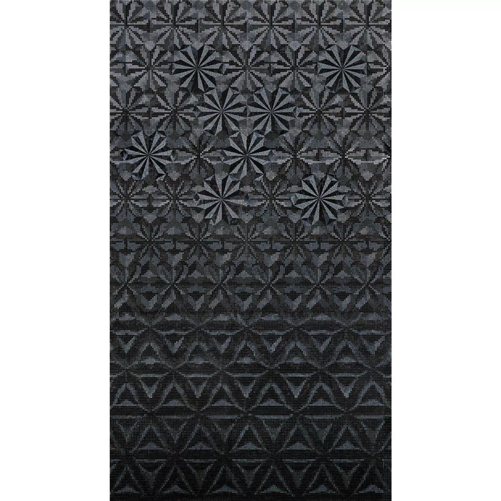 Mozaika Szklana Obraz Magicflower Black 130x240cm