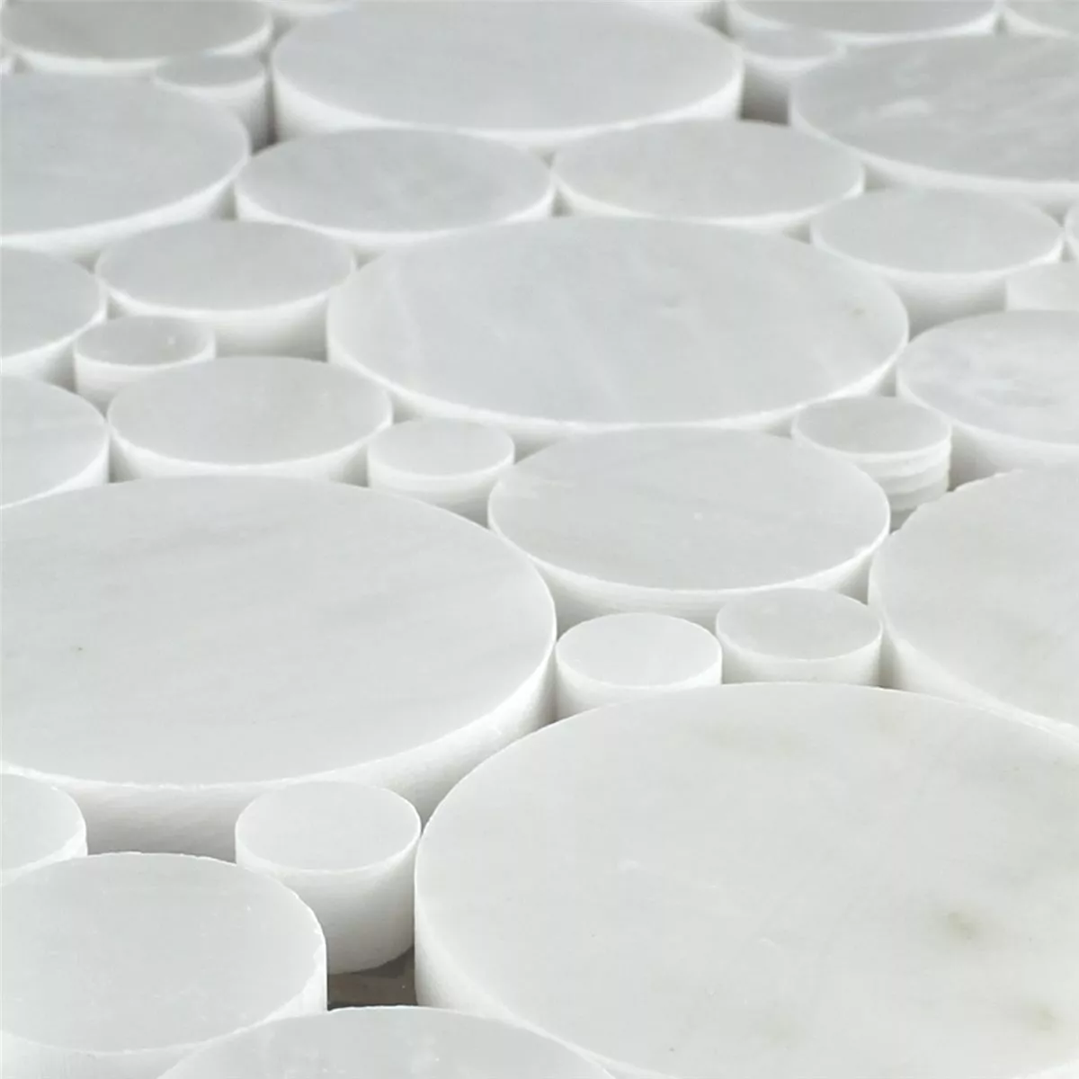 Mozaika Marmur Marimar Okrągły Biały Polerowany