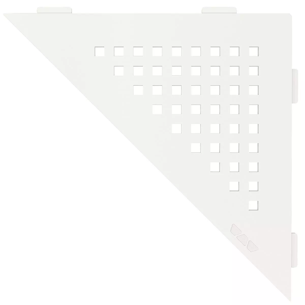 Półka ścienna półka prysznicowa Schlüter trójkąt 21x21cm kwadratowa biała