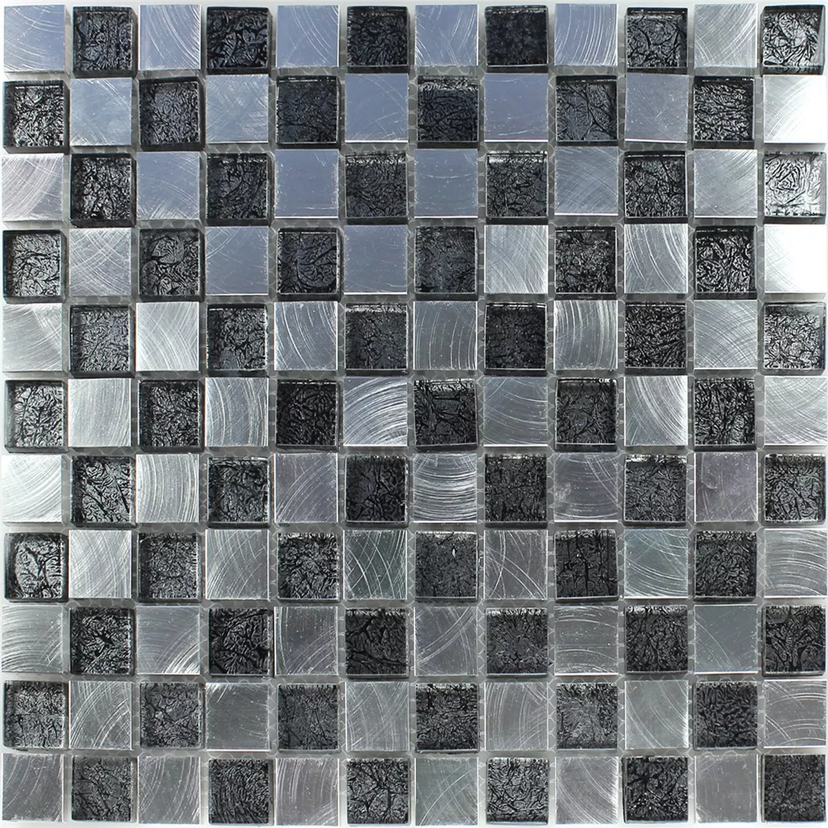 Mozaika Szkło Metal Szachownica 25x25x8mm