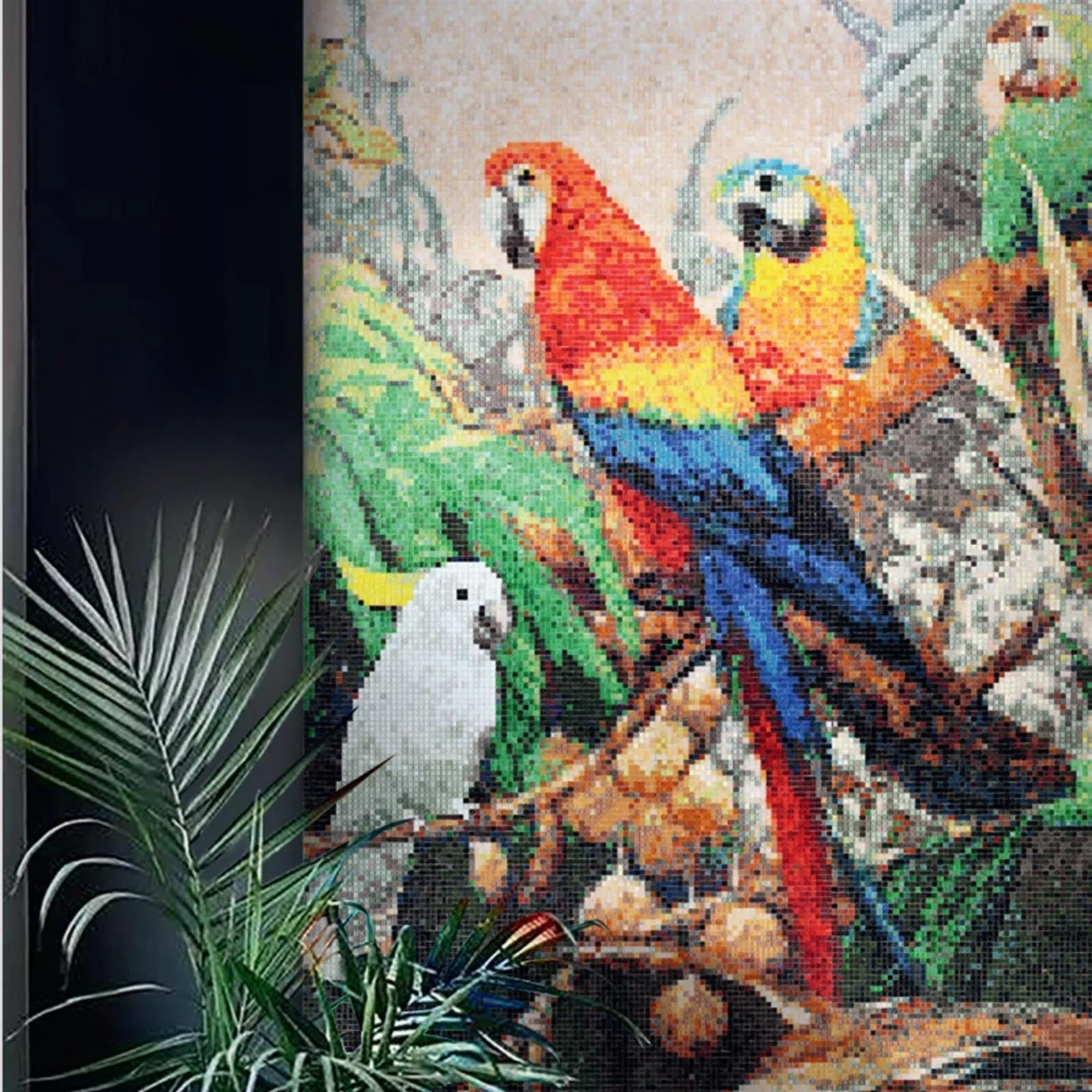 Mozaika Szklana Obraz Parrots 130x240cm