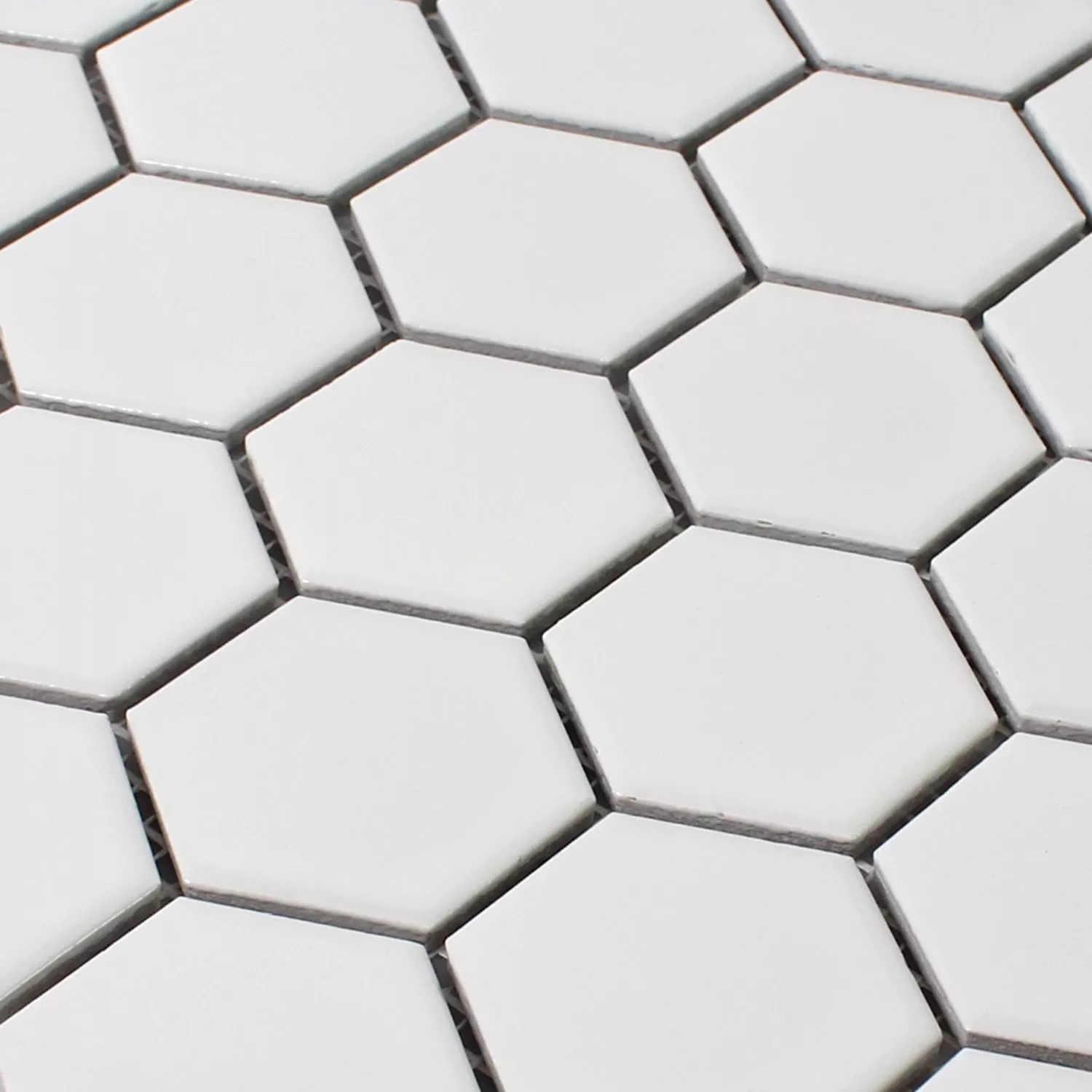 Próbka Mozaika Ceramika Sześciokąt Biały Matowy H51