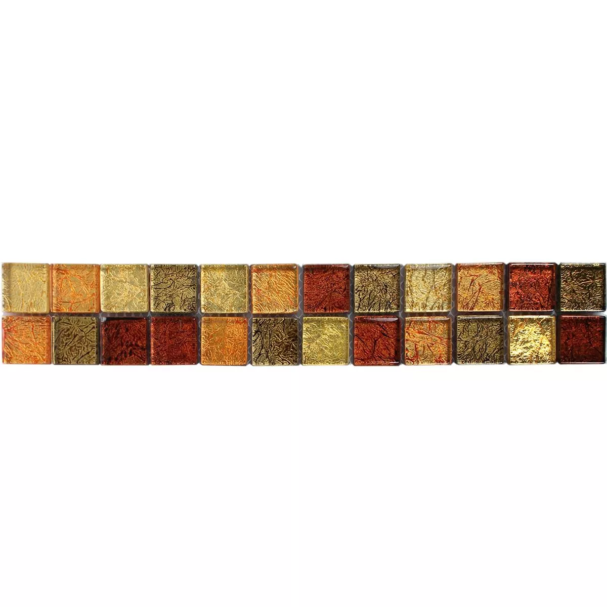 Mozaiki Szklana Płytki Listwa SantaFe Złoto Pomarańczowy Q23
