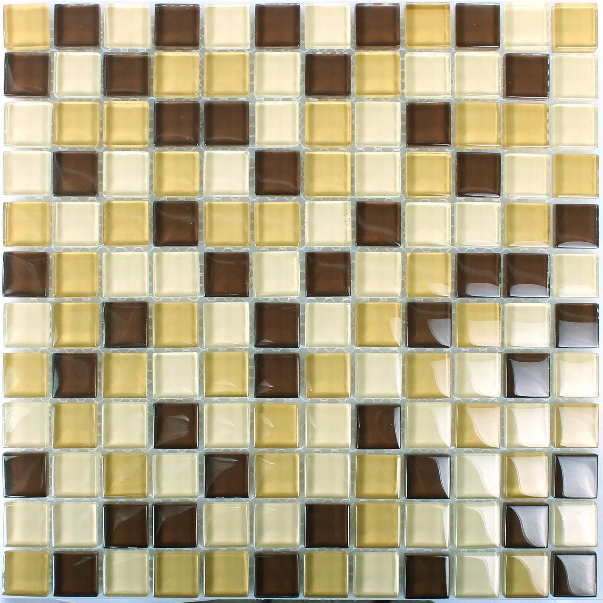 Mozaika Szklana Płytki 23x23x8mm Brązowy Mix