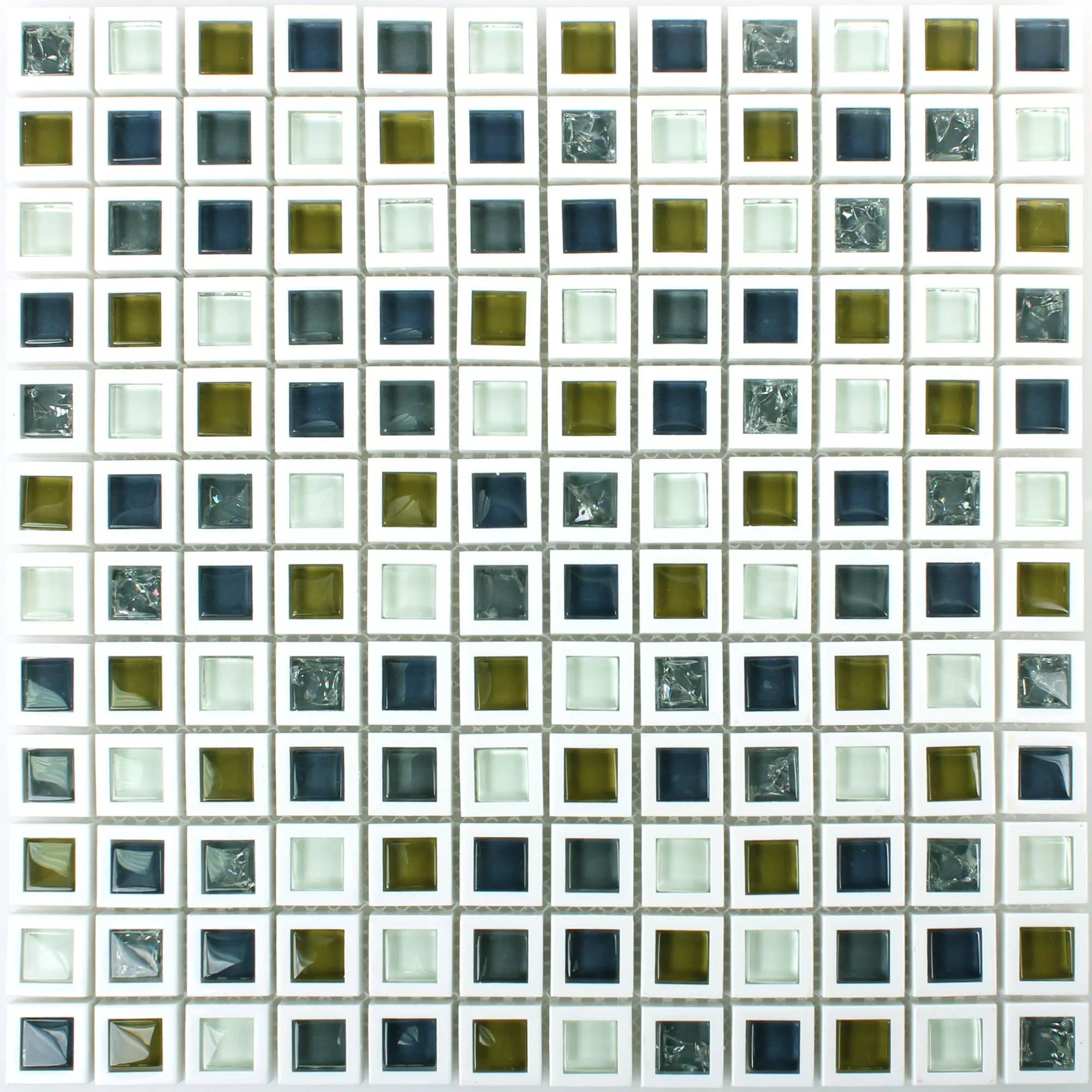 Próbka Szkło Plastikowy Mozaika Anatolia Zielony Biały