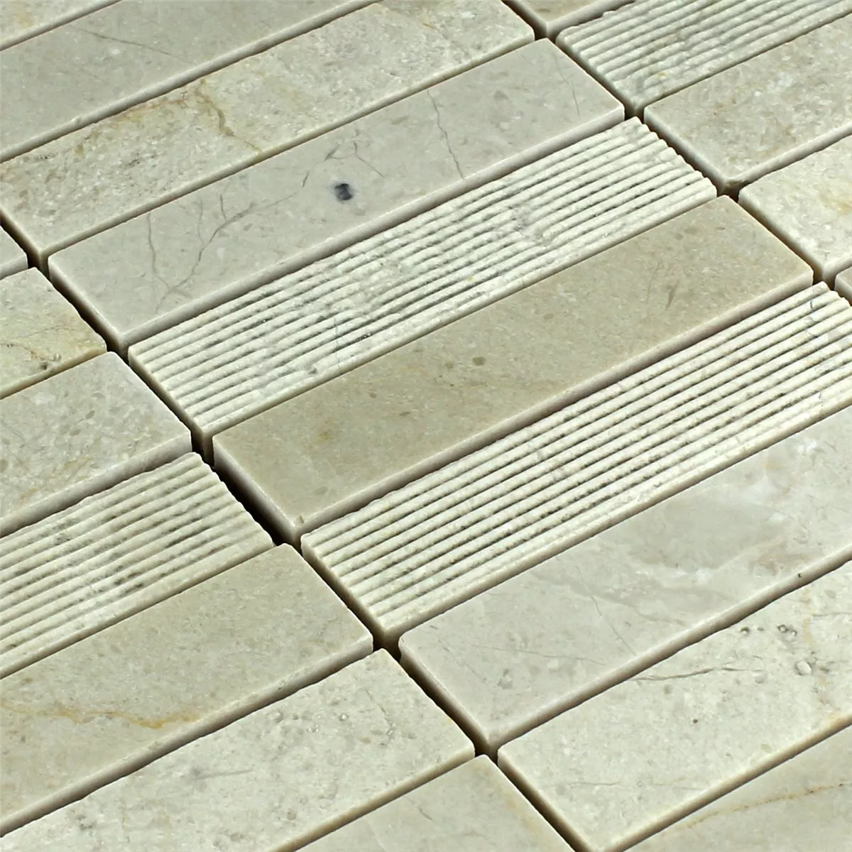 Mozaika Marmur Pałeczki Frezowane Polerowany Beżowy