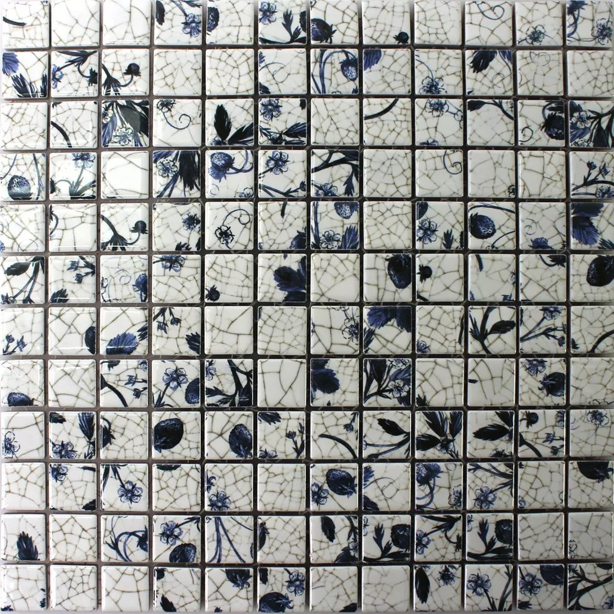 Próbka Mozaika Ceramika Strawberry Biały Niebieski