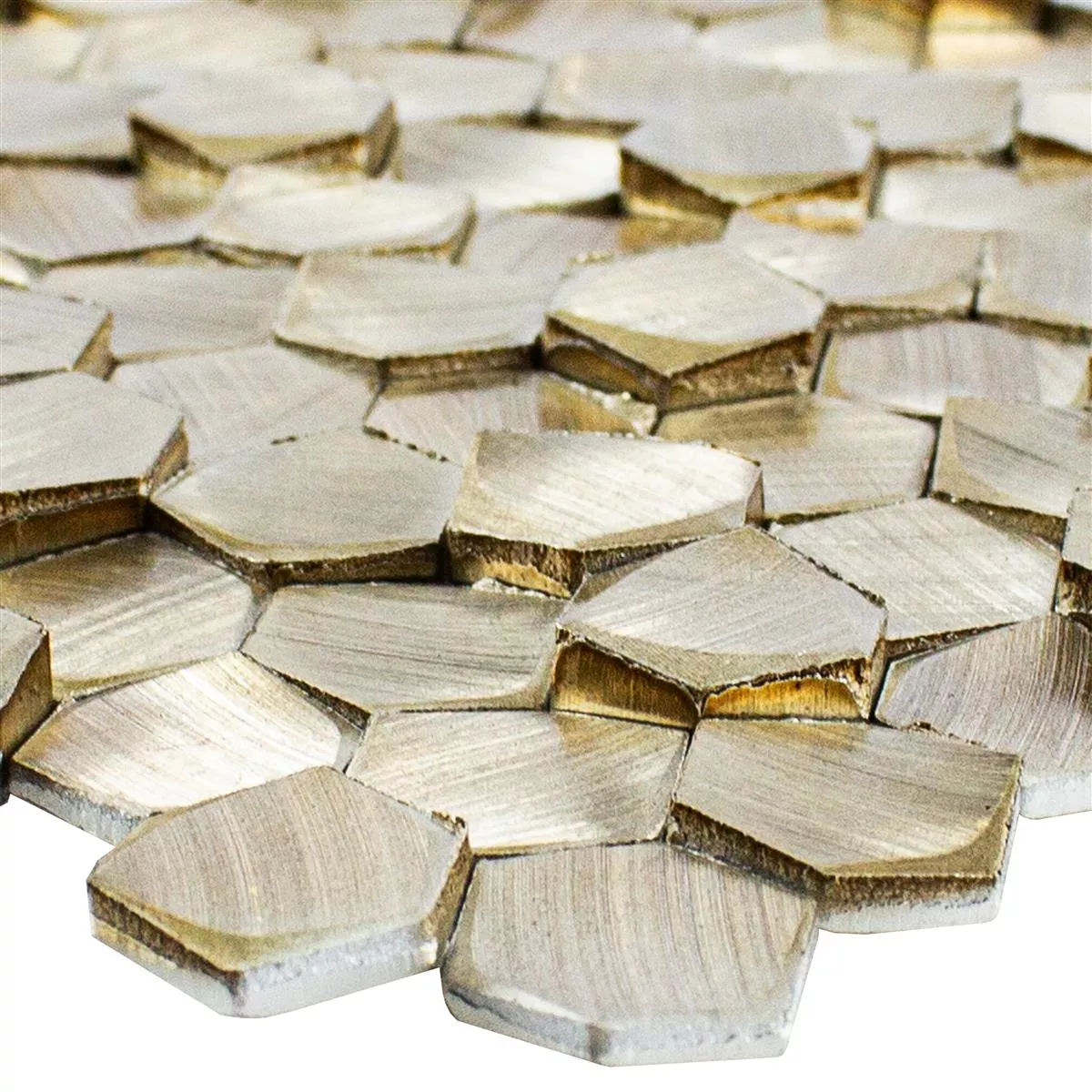 Aluminium Metal Mozaika McAllen Złoto