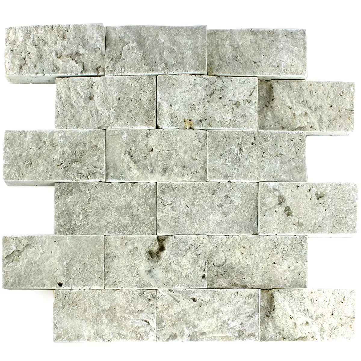 Próbka Mozaika Kamień Naturalny 3D Sumba Srebrny Brick