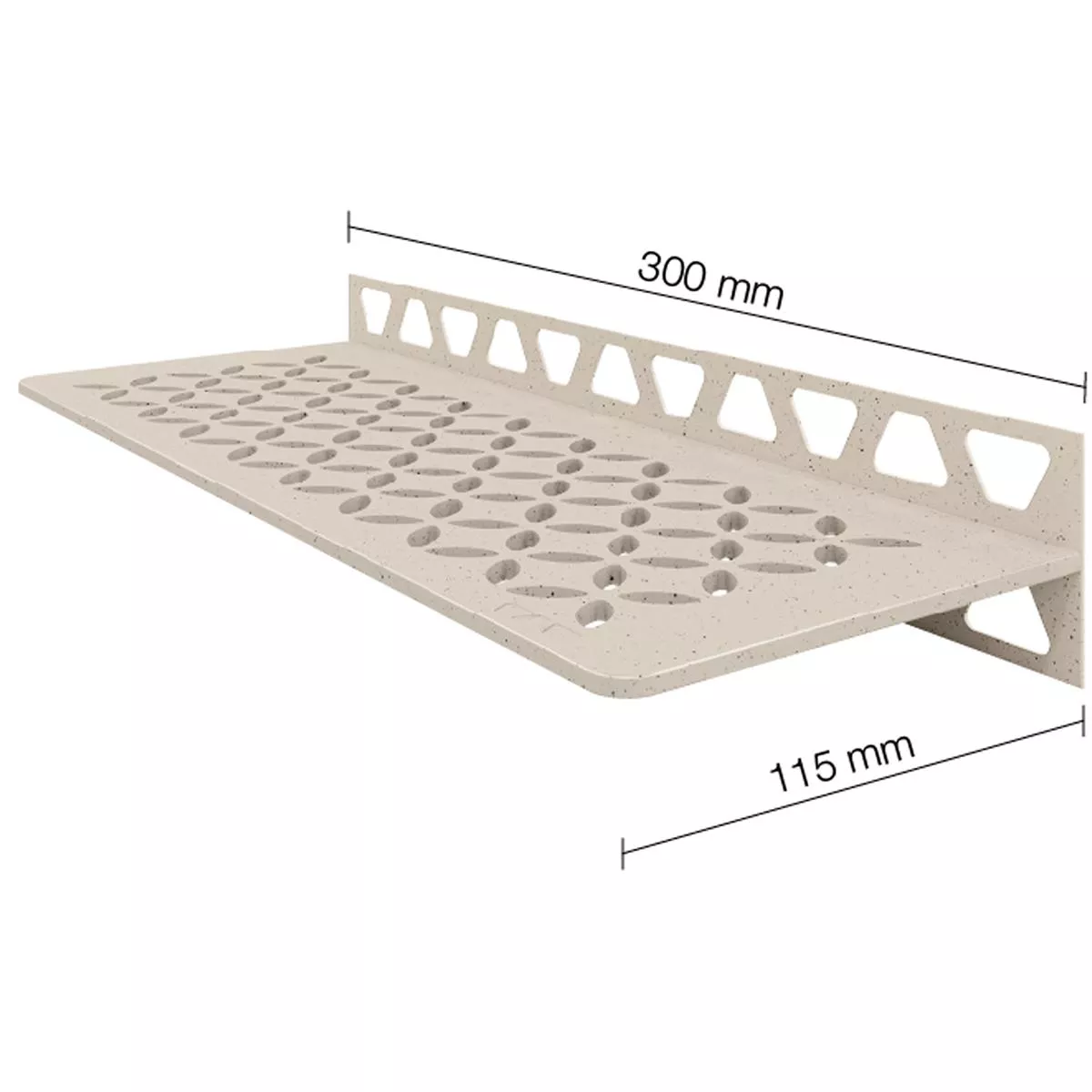 Półka prysznicowa półka ścienna Schlüter prostokąt 30x11,5cm kwiatowa kość słoniowa