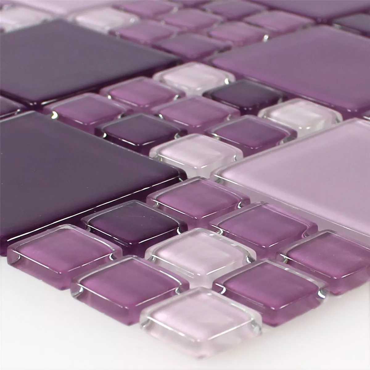 Próbka Mozaika Szklana Płytki Purple Mix