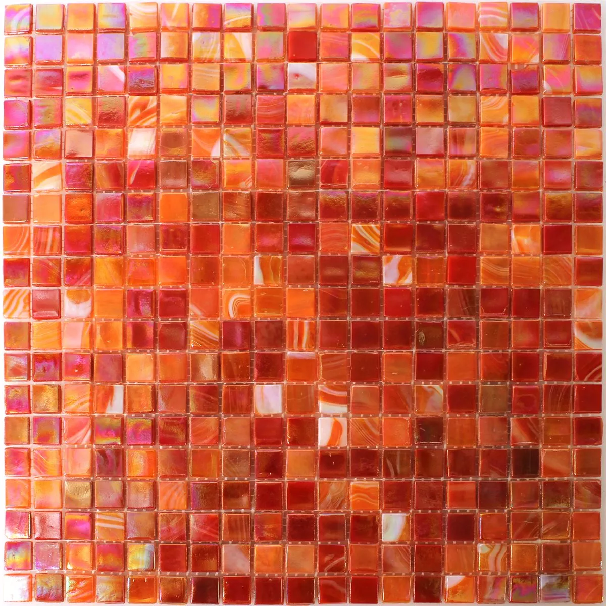 Mozaika Szklana Płytki Masa Perłowa Efekt Czerwone Mix