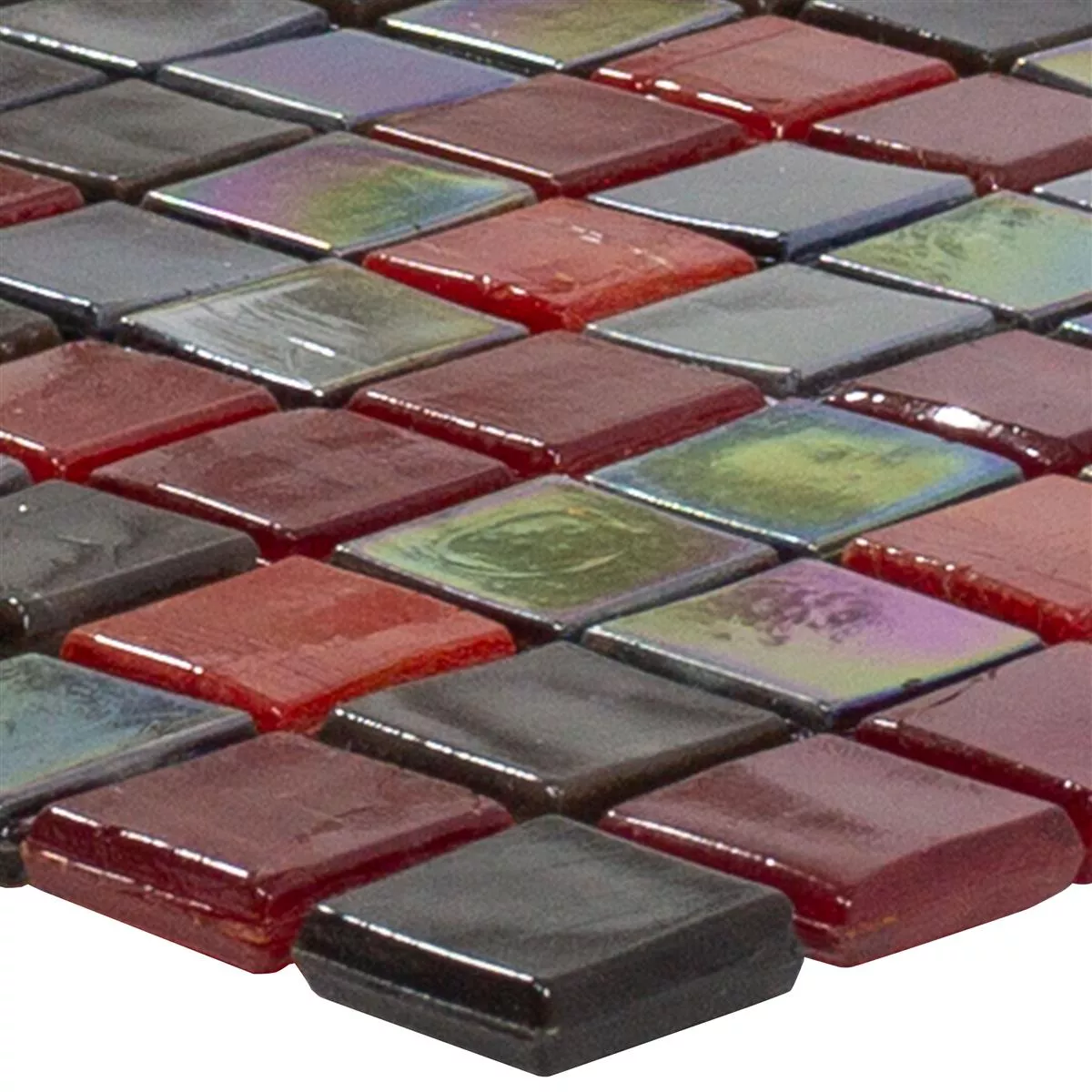 Mozaiki Szklana Płytki Salsa Czerwone Czarny