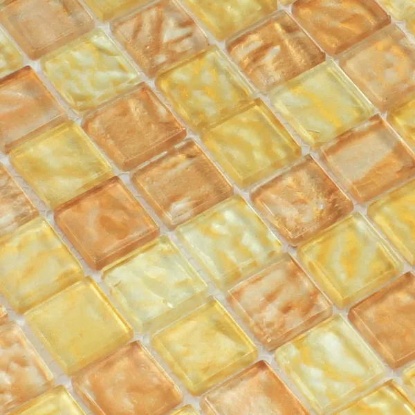 Mozaika Szklana 25x25x6mm Bursztyn Beżowy Mix