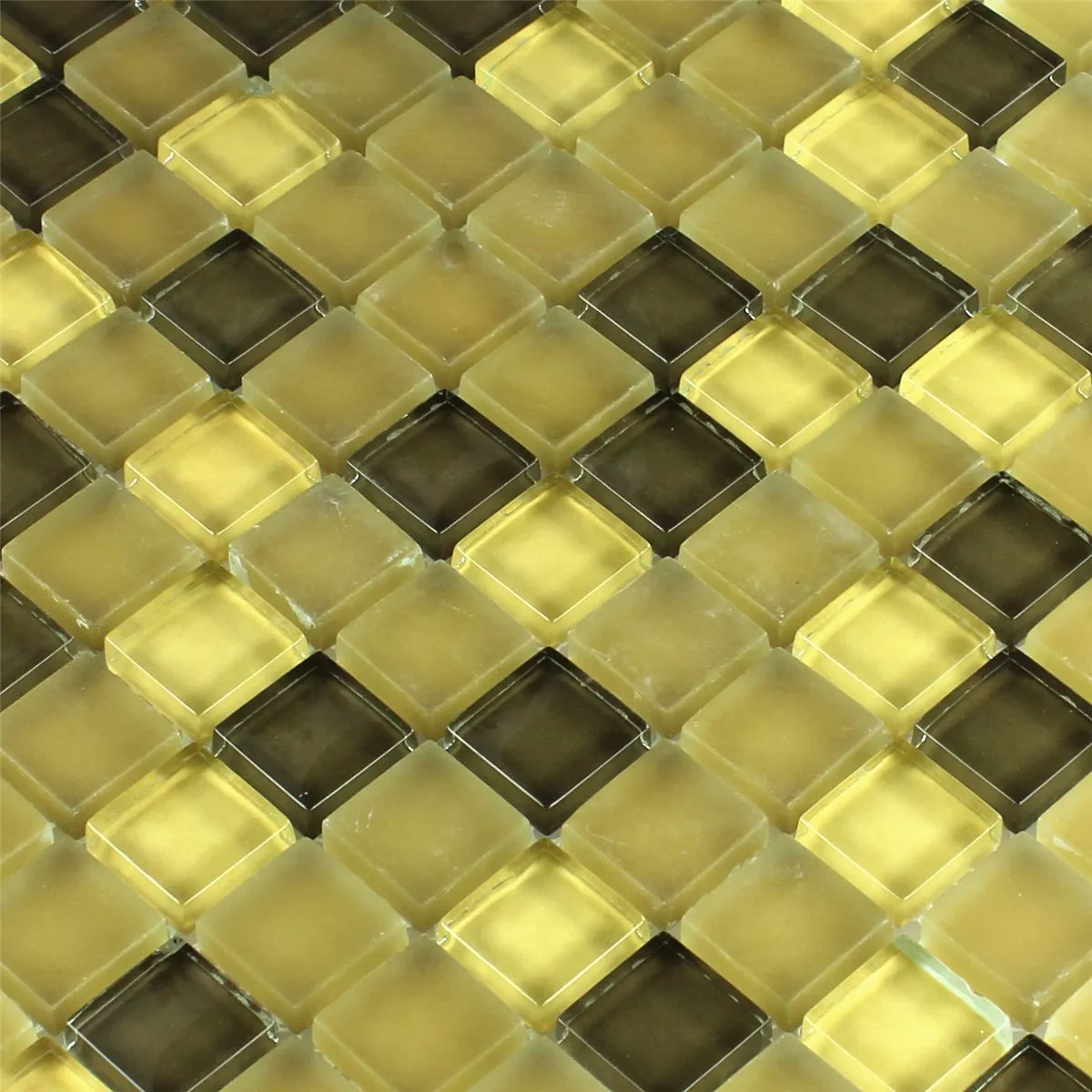 Mozaika Szklana Płytki Yellow 23x23x8mm
