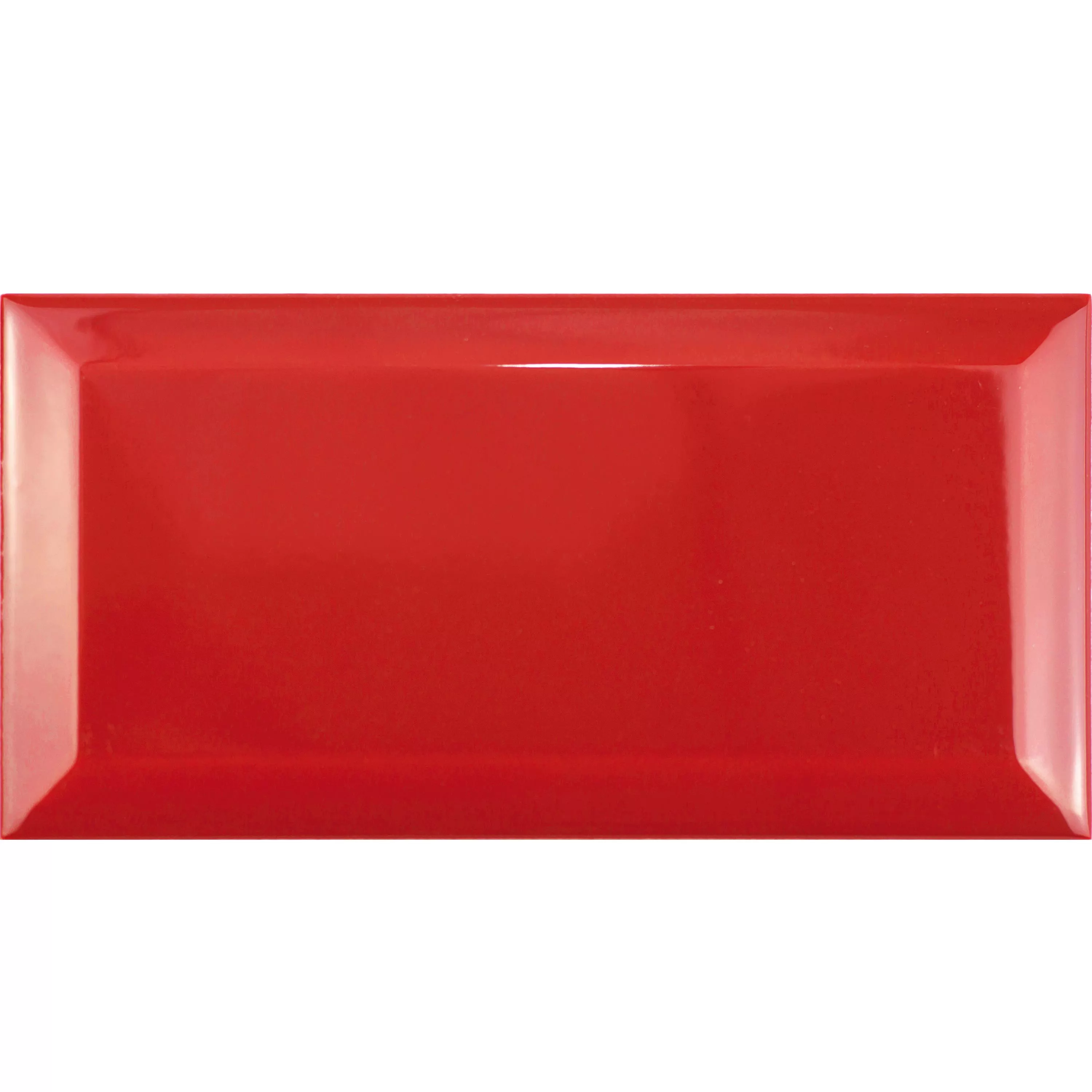 Metro Płytki Ścienne Brussel Z Faset 10x20x0,7cm Rojo Metro Płytki Ścienne Brussel Z Faset 10x20x0,7cm Rojo