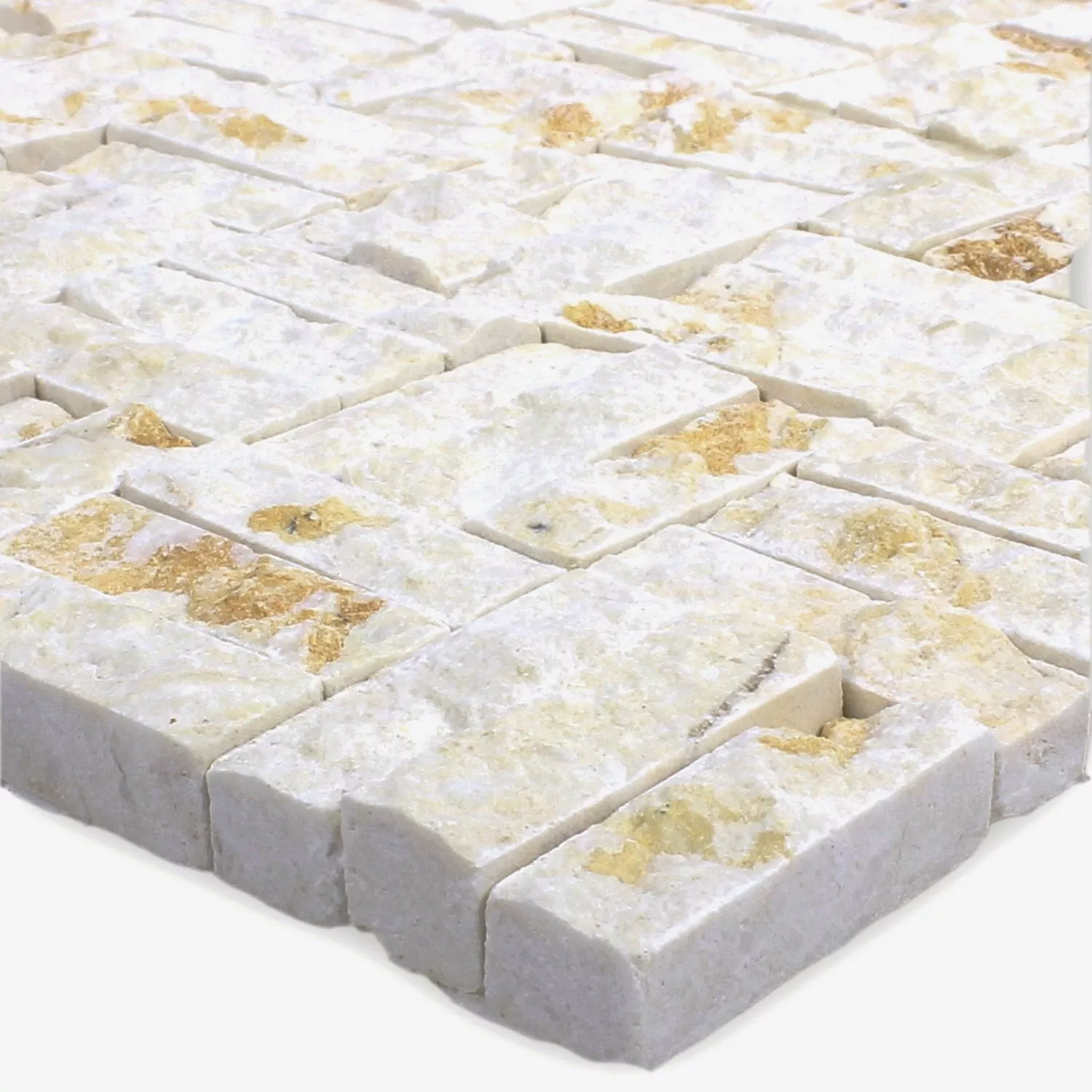 Próbka Mozaika Kamień Naturalny Parkett Splitface 3D Beżowy