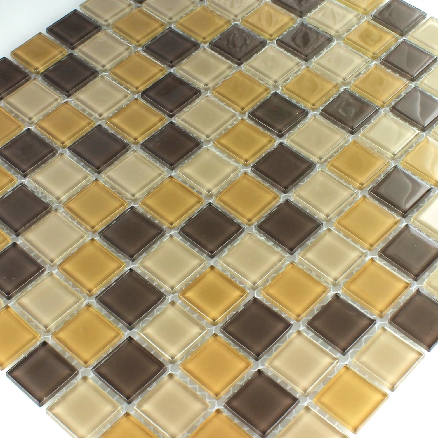 Mozaika Szklana Płytki Brązowy Mix 25x25x4mm