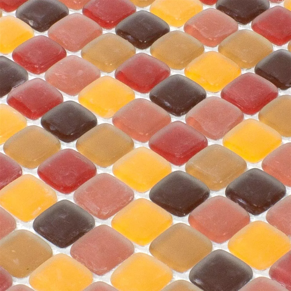 Mozaiki Szklana Płytki Ponterio Frosted Czerwone Mix