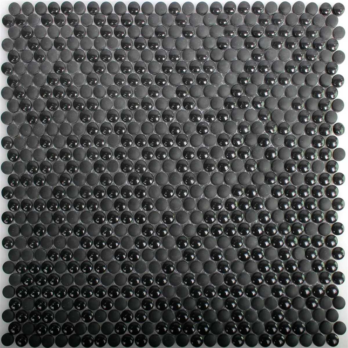Mozaika Szklana Płytki Bonbon Okrągły Eco Czarny