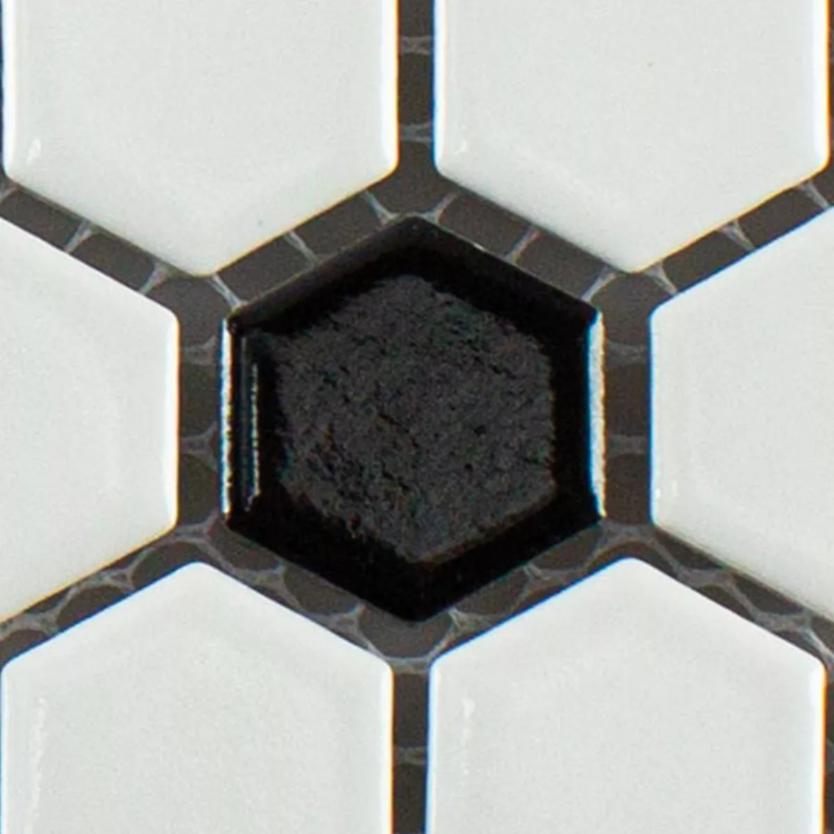 Próbka Ceramika Mozaika Gosford Czarny Biały