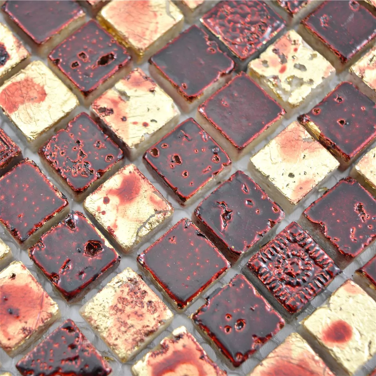 Próbka Kamień Naturalny Żywica Mozaika Lucky Złoto Czerwone