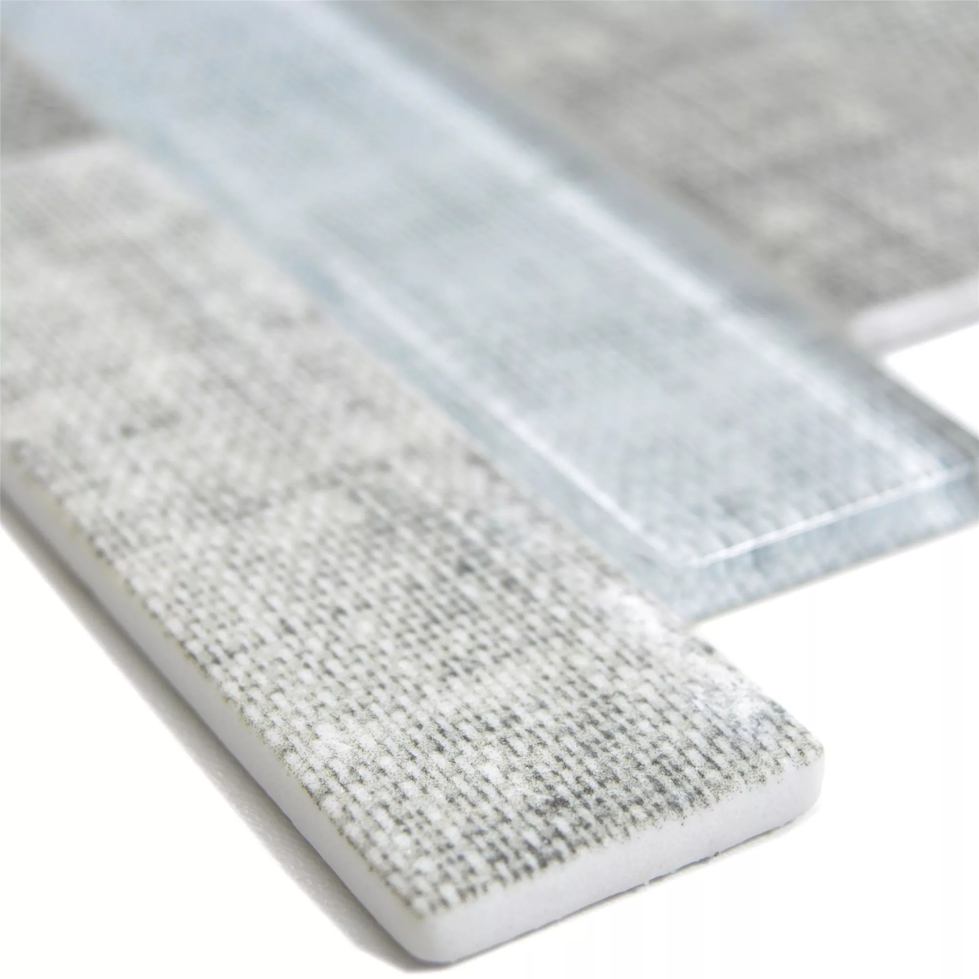 Próbka Mozaika Szklana Płytki Lyonel Włókienniczy Optyka Brick Szary