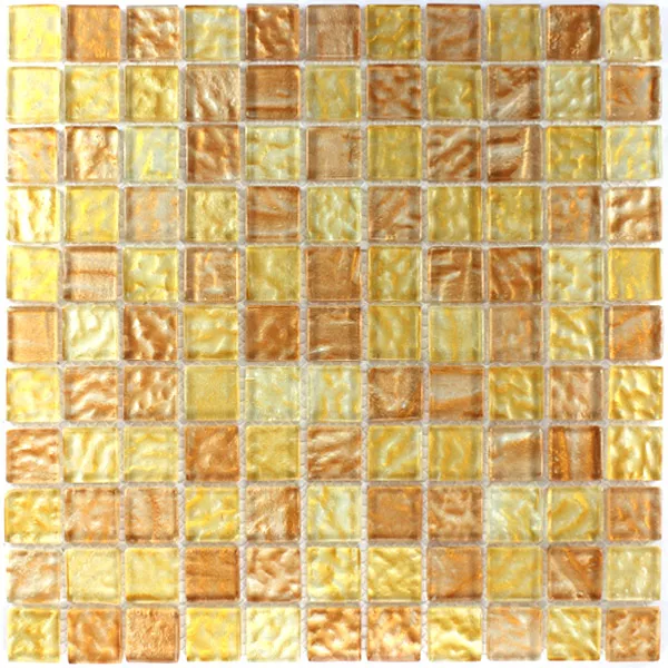 Mozaika Szklana 25x25x6mm Bursztyn Beżowy Mix