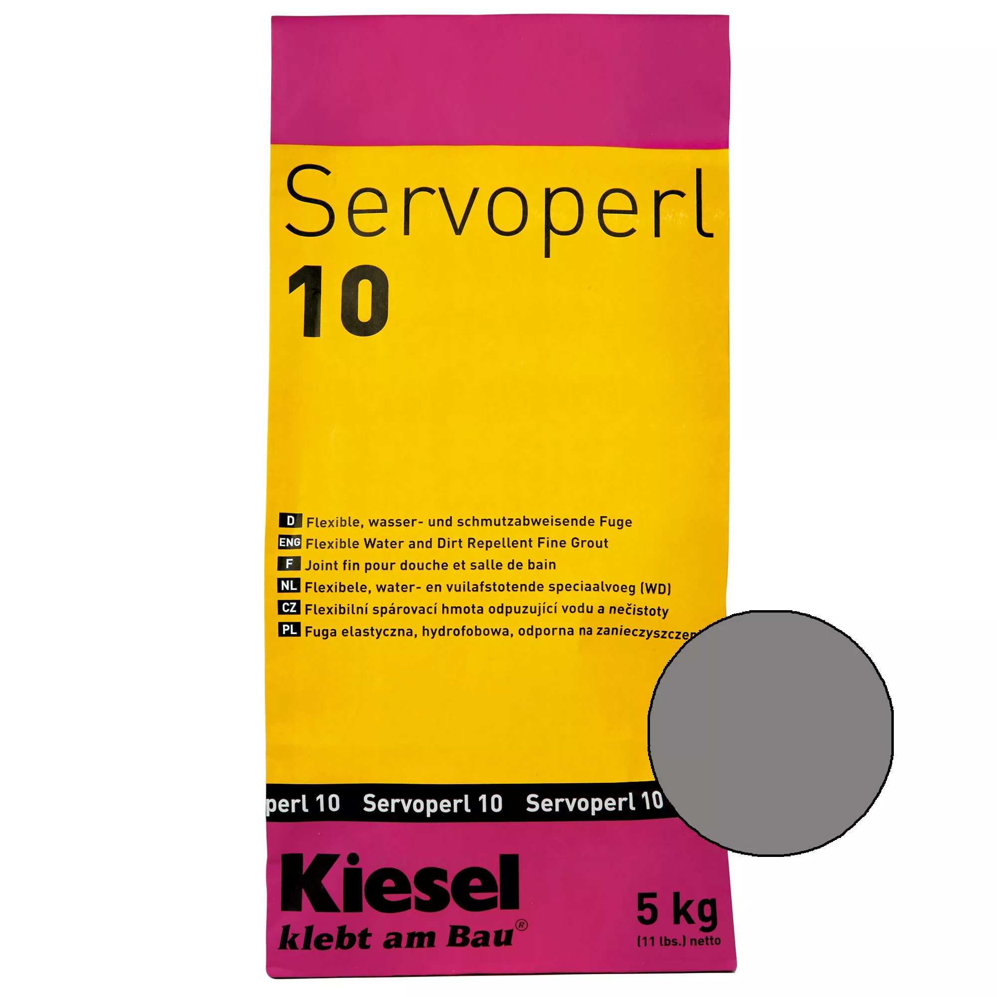 Kiesel Servoperl 10 - Elastyczna Spoina Cementowa (5KG średnioszara)