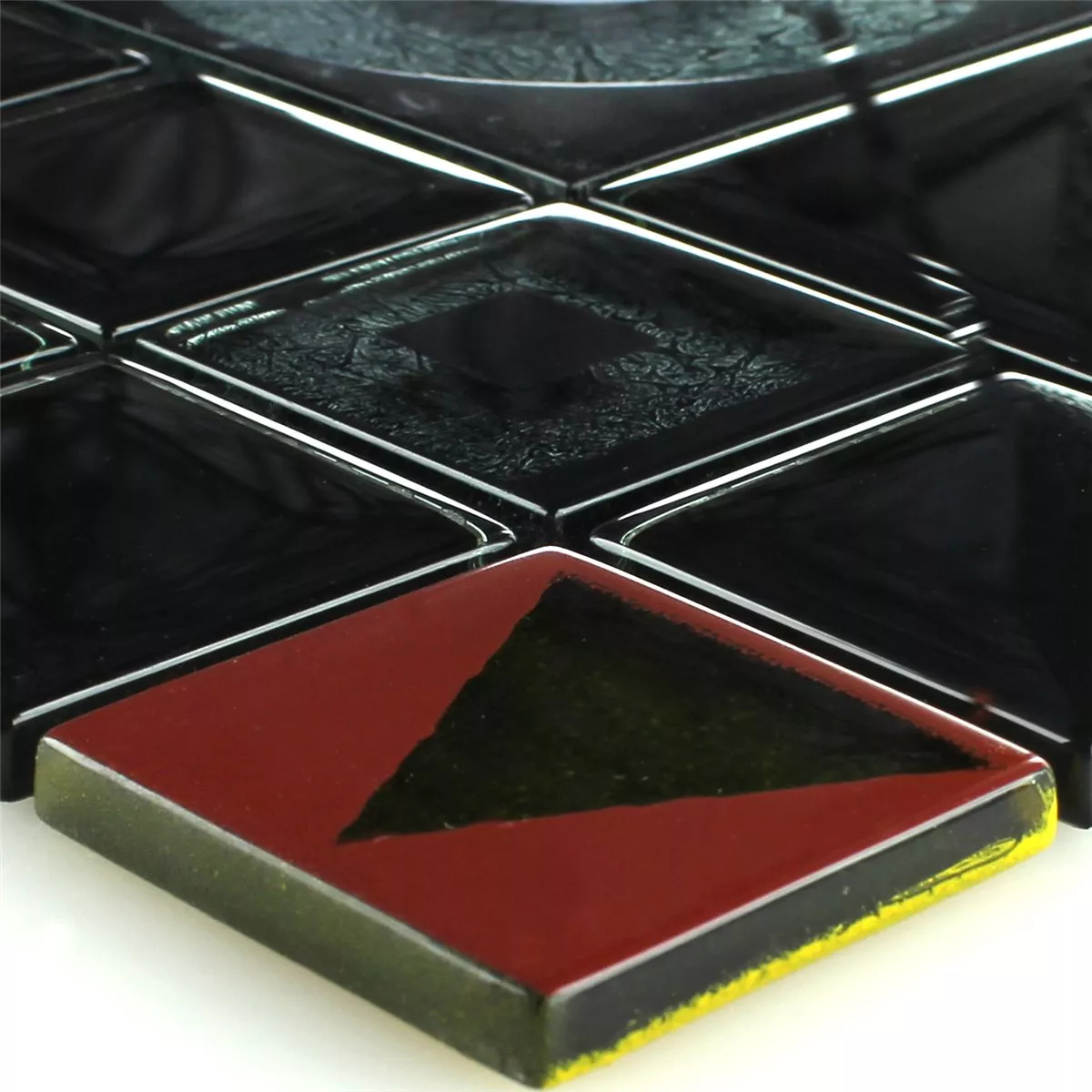 Mozaika Szklana Płytki Efekt Czarny Metallic