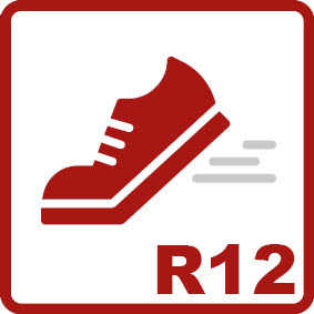 Antypoślizgowość R12 
Kąt nachylenia 27-35°Wysoka wartość współczynnika tarcia, idealna do obszarów takich jak chłodnie, strażnice pożarnicze lub oczyszczalnie ścieków.