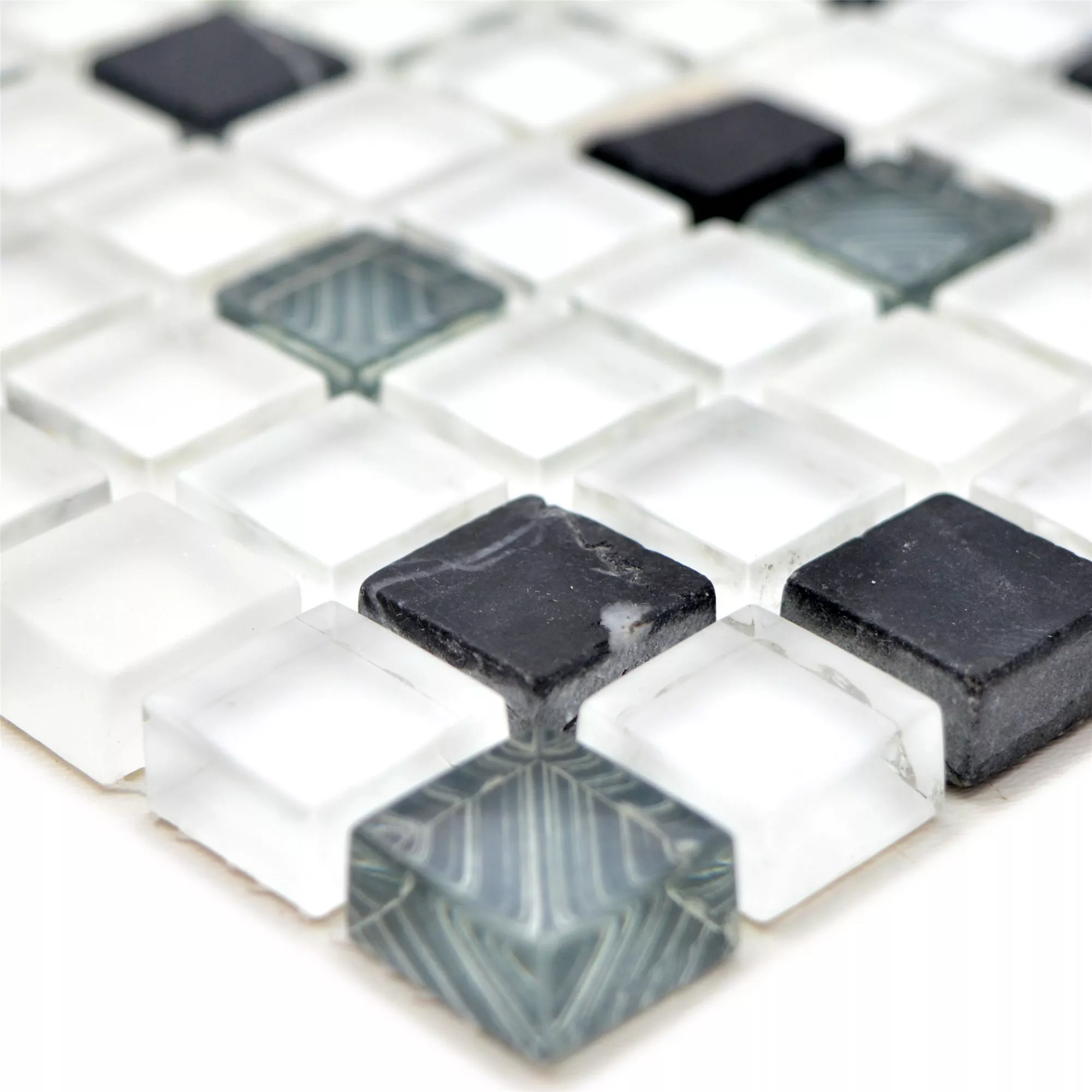 Mozaika Szklana Plytka Z Naturalnego Kamienia Nexus Super Biały Czarny