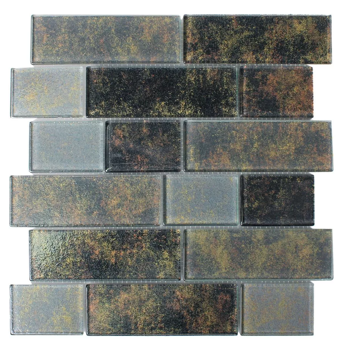 Mozaika Szklana Płytki Richmond Rustykalny Czarny