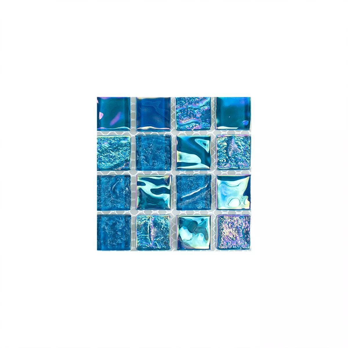 Próbka Mozaiki Szklana Płytki Masa Perłowa Efekt Carlos Niebieski 23