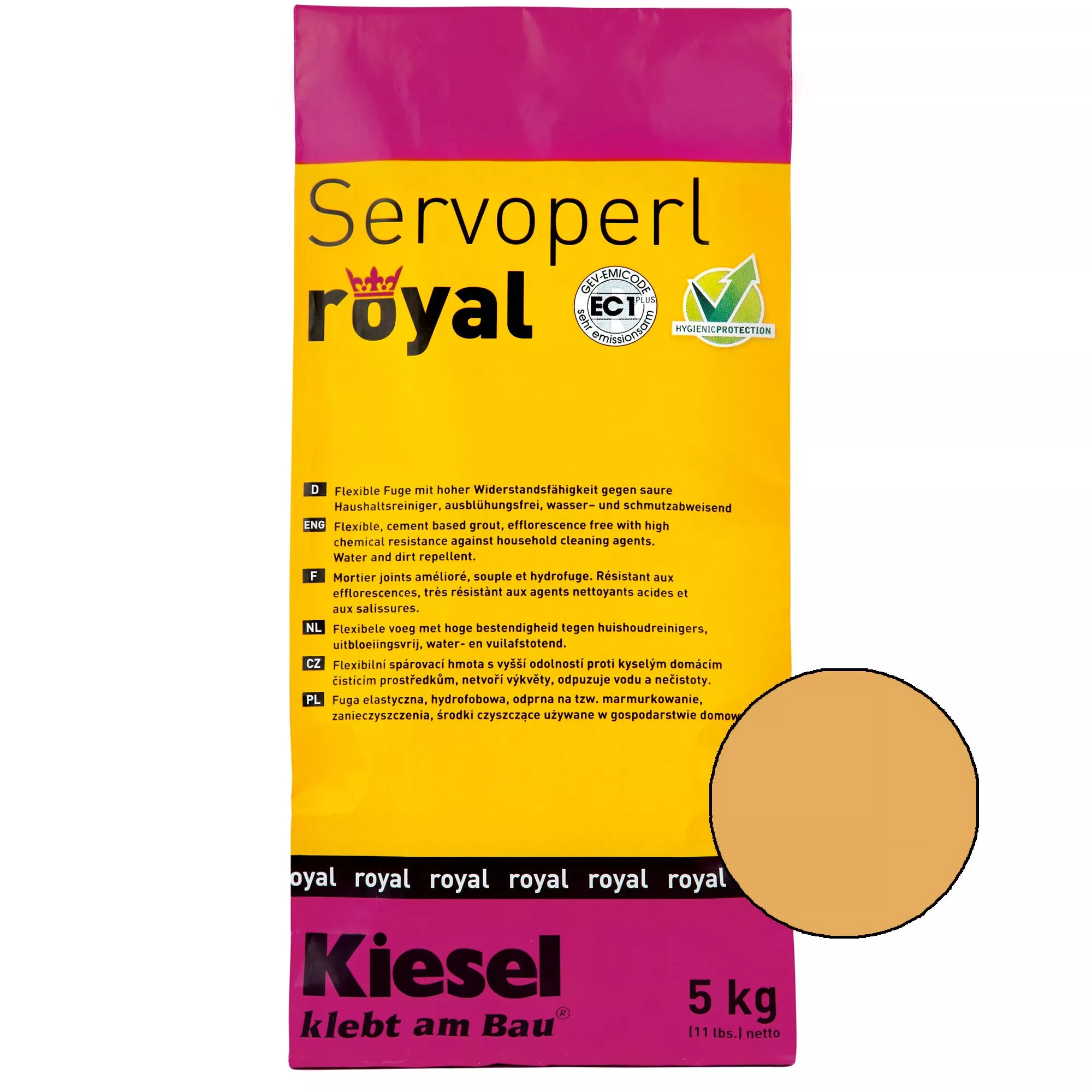 Kiesel Servoperl Royal - Elastyczna, Odporna Na Wodę I Brud Spoina (5KG Sahara)