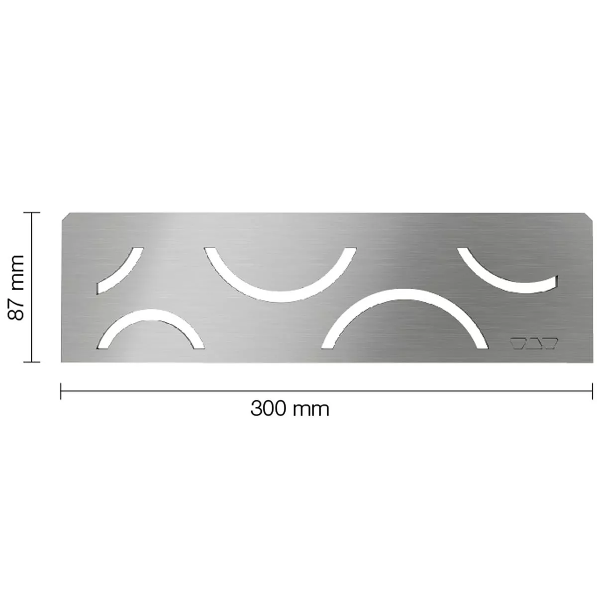 Niszowa półka ścienna Schlüter prostokąt 30x8,7cm Curve srebrna