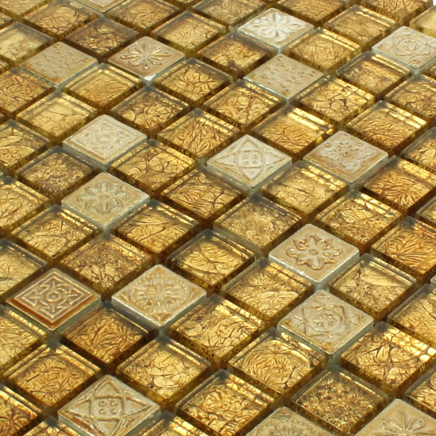 Próbka Mozaika Szkło Kamień Naturalny Coloniale Złoto
