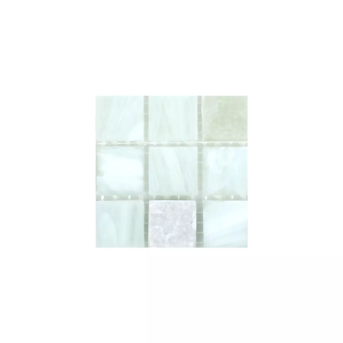 Próbka Szklana Mozaika Z Kamienia Naturalnego Daily Rush Biały Cream