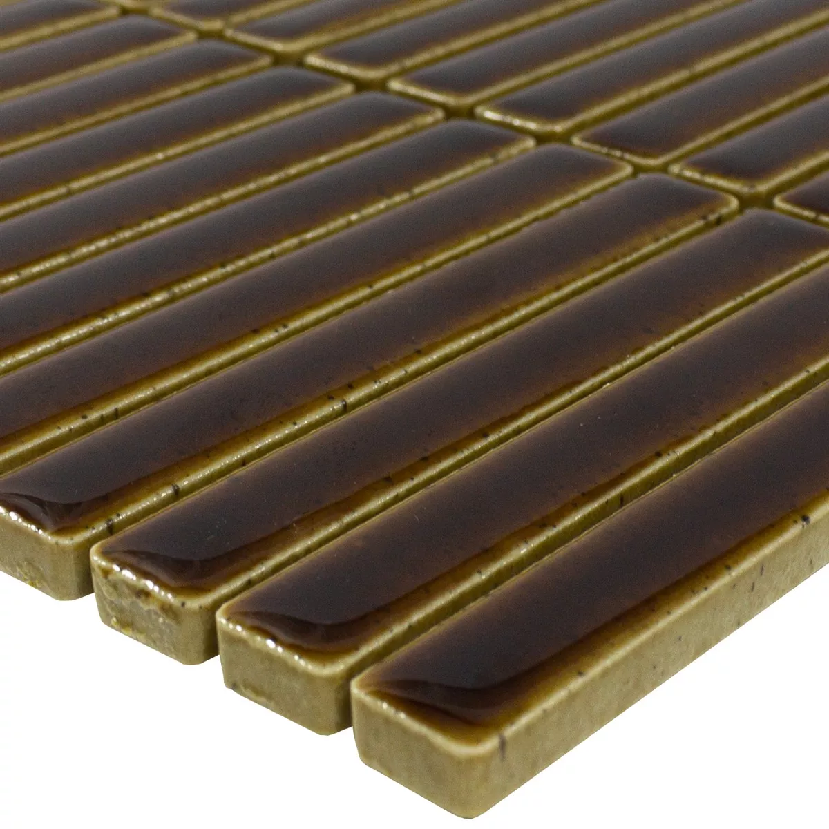 Mozaika Wallachia Ciemnobrązowy Błyszczący 12x92x8 mm