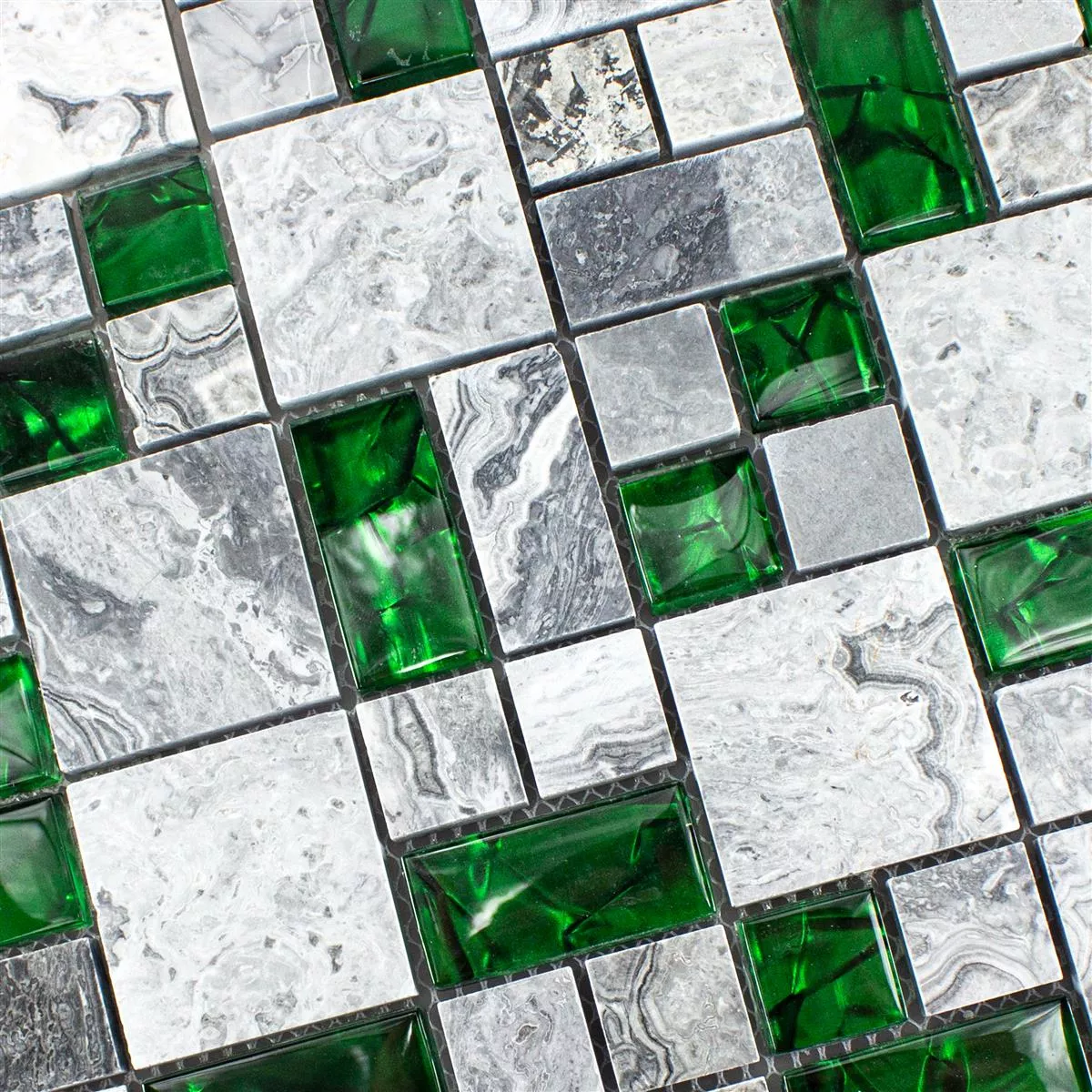 Szklana Mozaika Z Kamienia Naturalnego Płytki Sinop Szary Zielony 2 Mix